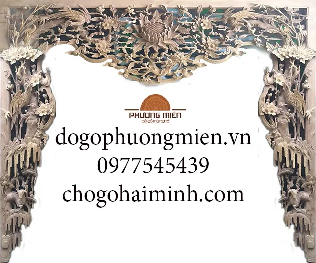 Mẫu cửa võng chạm mai điểu đẹp.