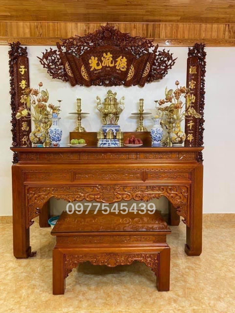 ma bàn thờ gỗ đẹp tại làng nghề Hải Minh