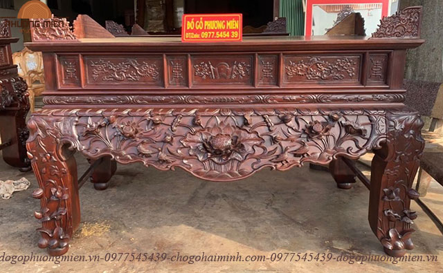 bàn thờ sen vịt gỗ gụ đục tay đẹp tại hà nội
