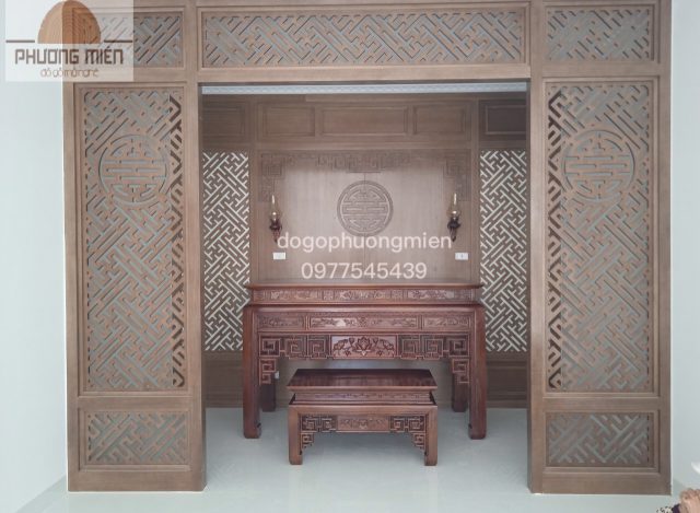 thiết kế thi công phòng thờ gỗ tại Nam Định