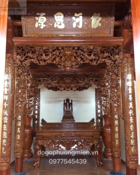 Mẫu phong thờ gỗ đẹp tạ Ninh Bình