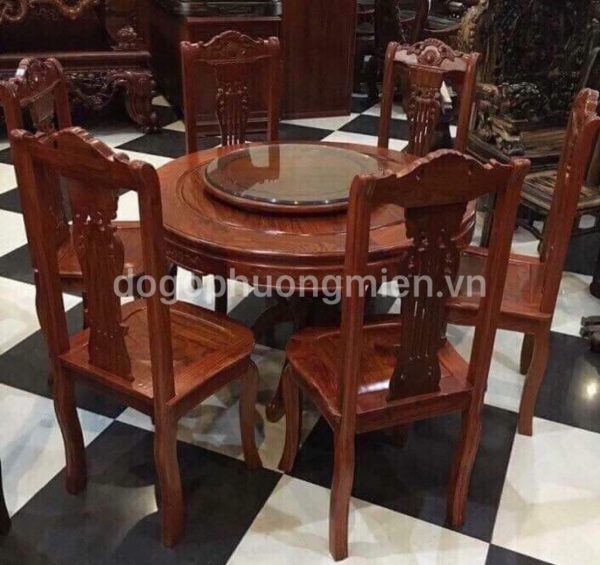 Mẫu bàn tròn ghế ăn gỗ đẹp.