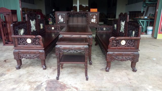bàn ghế trường kỷ gỗ dẹp tại Nam Định.