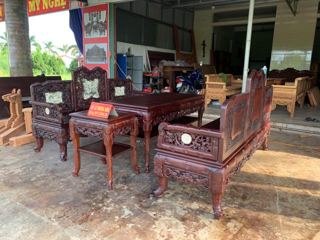 mẫu bàn ghế trường kỷ gỗ gụ hàng đại