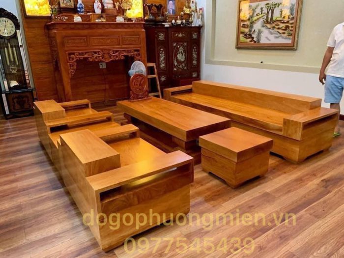 Sofa gỗ gõ đỏ nguyên khối tại Nam Định.