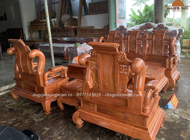 mẫu bàn ghế gỗ hiện đại tần thuỷ hoàng gỗ hương đá đẹp
