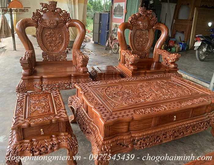 bàn ghế hiện đại gỗ hương đá đẹp