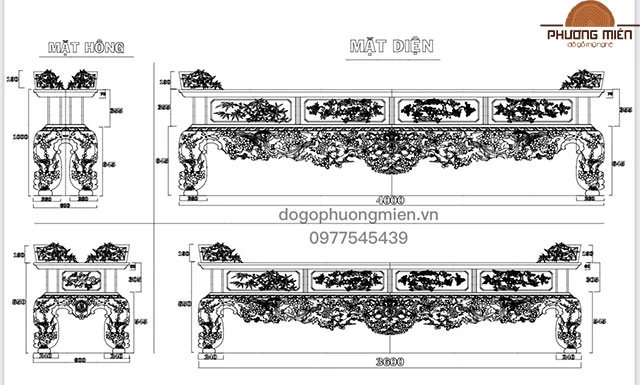 thiết kế bàn thờ siêu khủng đẹp tại đảo Phú Quý - Bình Thuận.