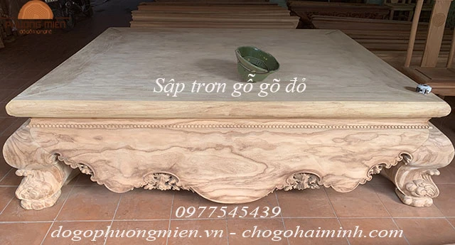 sập trơn gỗ gõ đỏ.