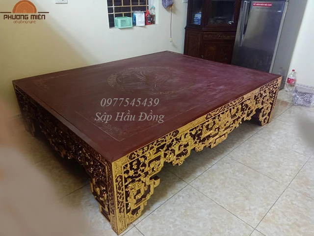 Sập hầu đồng gỗ sơn son thiếp vàng